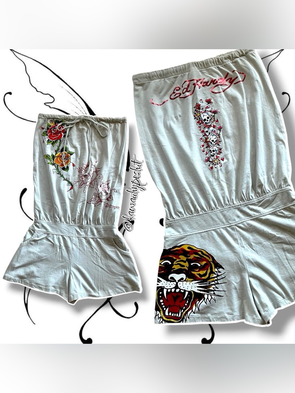 Vintage Y2K Ed Hardy Romper (Multicolor)